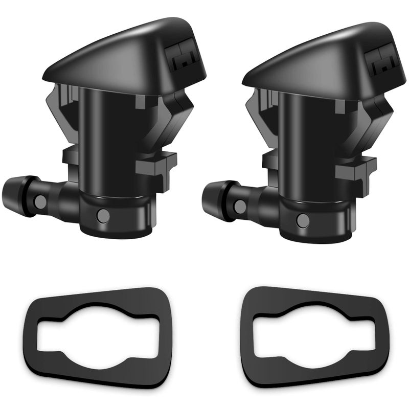Belleone Windshield Washer Nozzle Kit Compatible with 2005-2016 Jeep Grand Cherokee, 2005-2013 Chevy Malibu, Pontiac G6, Saturn Aura, Replace #55372143AB, 15247800, 55156427AB, 55079049AA, 2PCS - Image 1